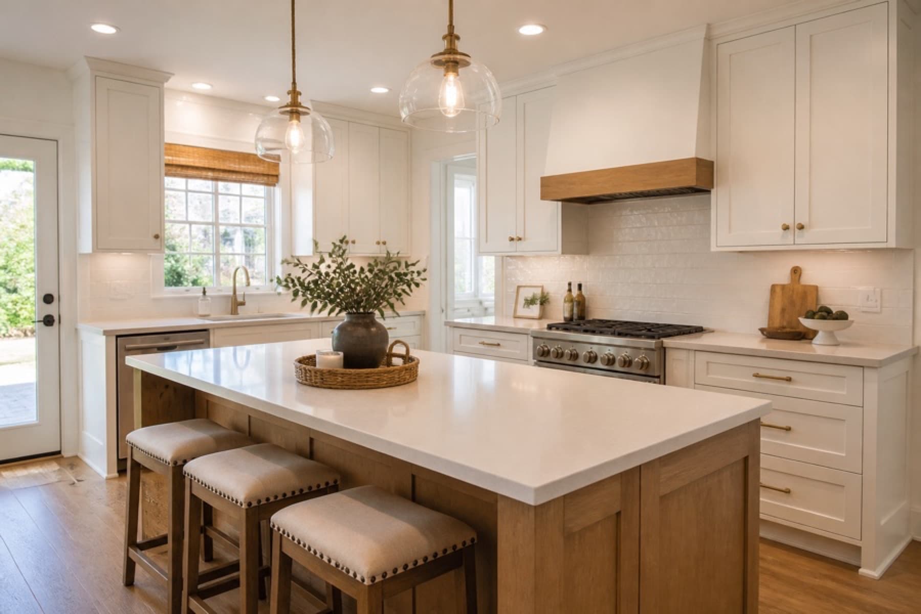 Completed bright kitchen after a professional remodel
