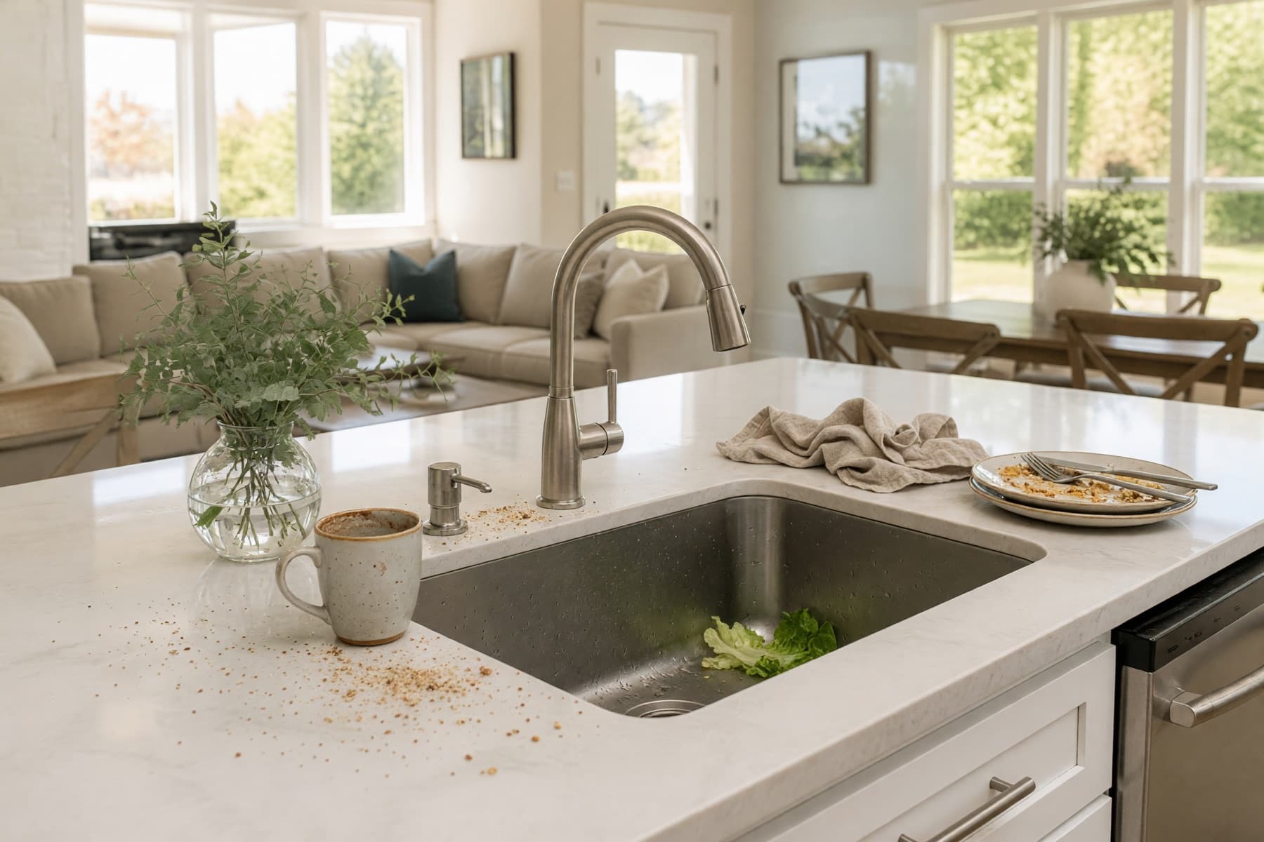 Residential kitchen before a professional house cleaning